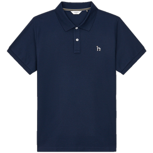 Hazzys哈吉斯夏季男士翻领短袖POLO衫简约纯色休闲T恤上衣潮