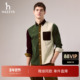 商场同款 HAZZYS哈吉斯2025秋季 新品 男撞色拼接灯芯绒长袖 衬衫