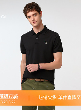 Hazzys哈吉斯夏季经典logo上衣t恤男士休闲多色翻领短袖Polo衫潮