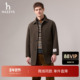 商场同款 Hazzys哈吉斯2025冬季 新款 男士 人字纹单排扣翻领大衣