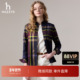 新款 纯棉衬衣 格纹衬衫 女2025年秋季 商场同款 Hazzys哈吉斯长袖