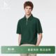 T恤简约POLO拉链领通勤上衣 Hazzys哈吉斯休闲男短袖 春夏甄选