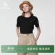 时尚 T恤女春夏季 Hazzys哈吉斯短袖 休闲宽松圆领上衣潮 3A抗菌