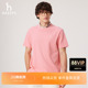 纯色休闲T恤圆领上衣 简约华夫格肌理感短袖 Hazzys哈吉斯夏季 男士