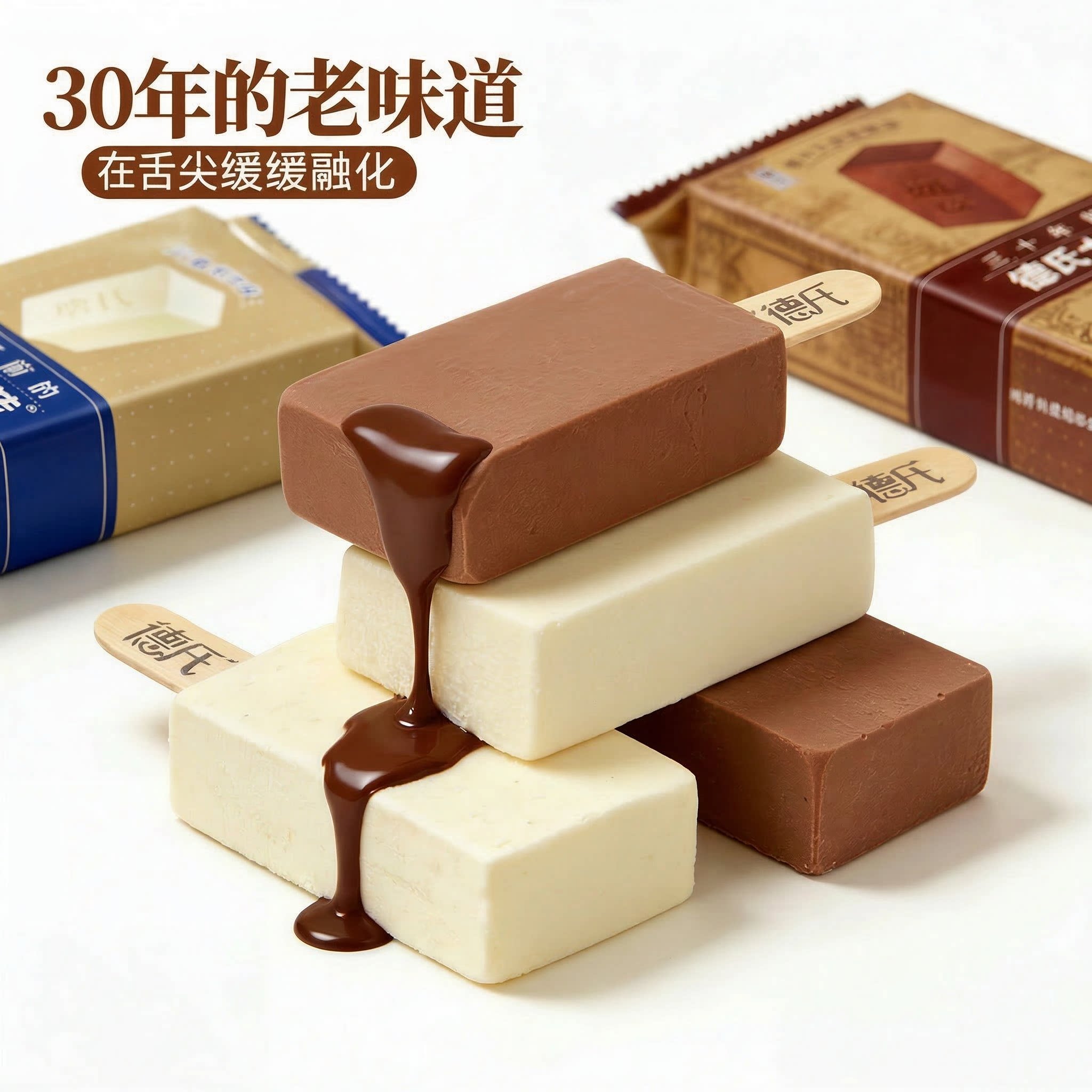 40支德氏蒙牛雪糕大奶砖冰淇淋牛奶巧克力口味奶块冰激凌冷饮批发