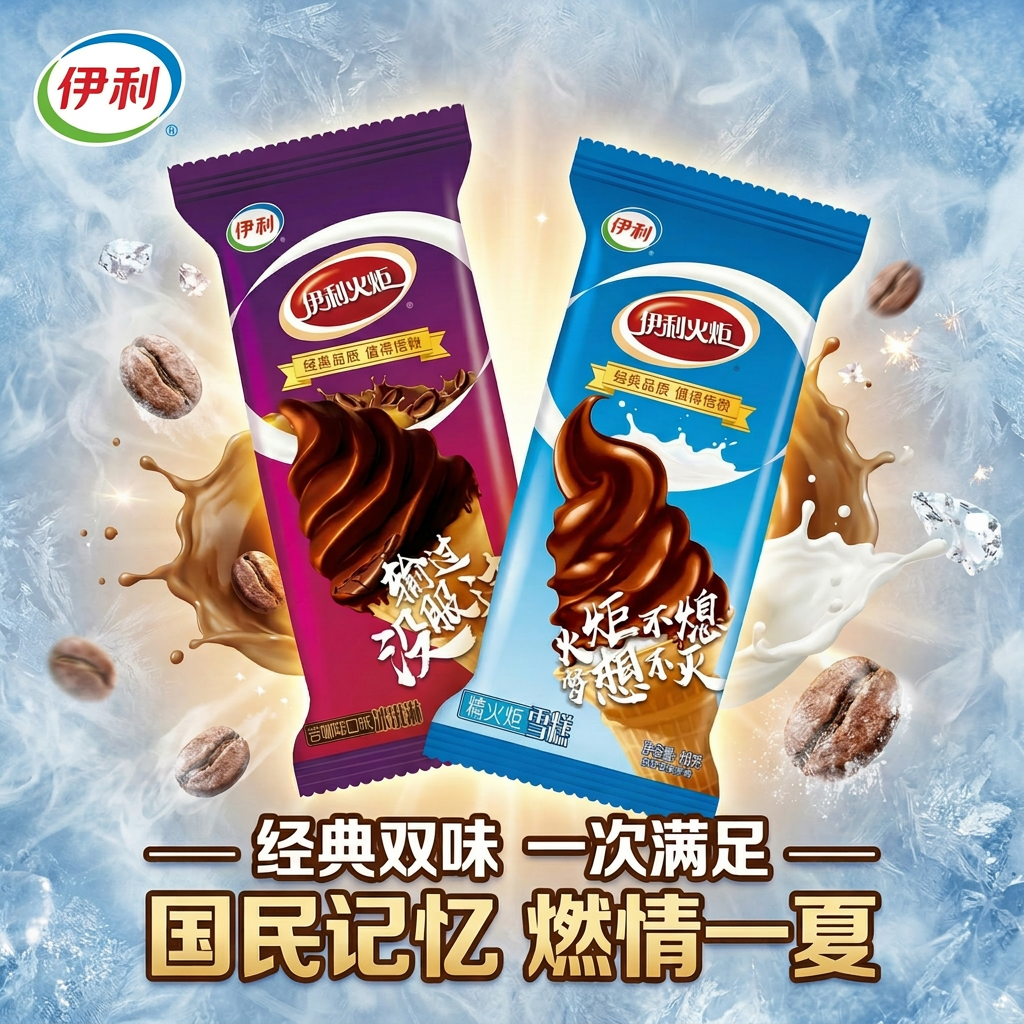 伊利火炬火炬雪糕脆筒冷饮整箱批