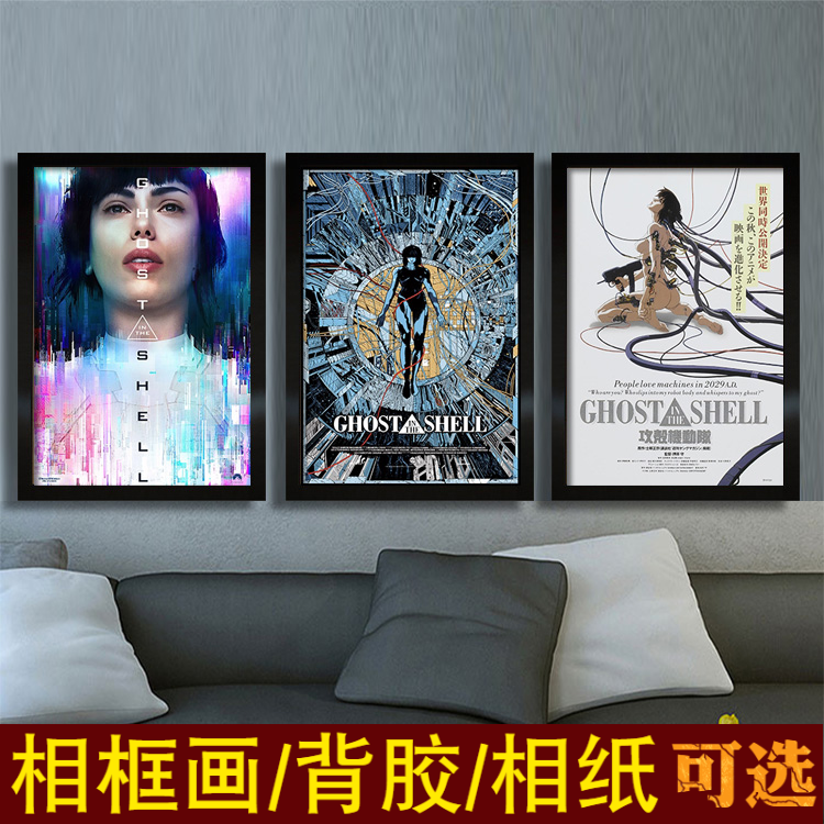 攻壳机动队海报装饰画日本动漫电影装饰画斯嘉丽约翰逊寡姐照片墙