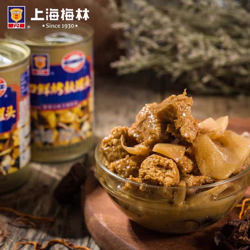 临期特价 梅林四鲜烤麸罐头301g面筋方便速食家用上海特产下饭菜