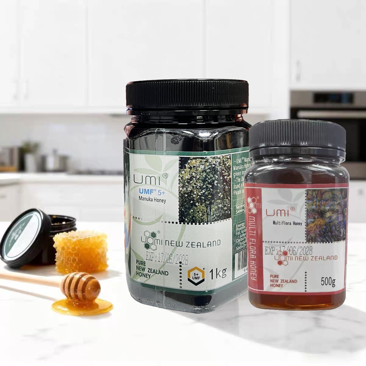 临期特价 新西兰 优蜜牌UMF5+100%麦卢卡花蜂蜜1kg纯净蜜源滋养