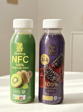 临期特价 波兰 Lushberry NFC 100%猕猴桃汁桑葚汁290ml果汁饮料