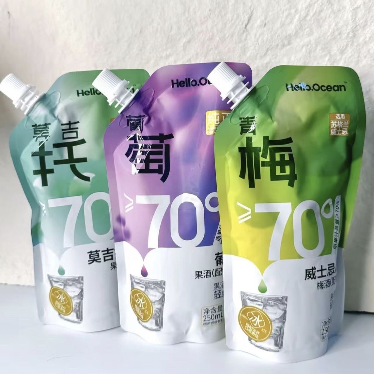 临期特价 Hello.ocean 70%果酒配制酒葡萄梅酒多口味纯正发酵基酒