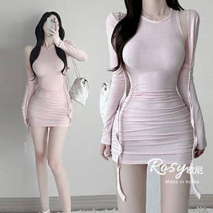 包臀连衣裙两件套显身材女人味收腰系带 修身 Rose欧尼 韩国代购