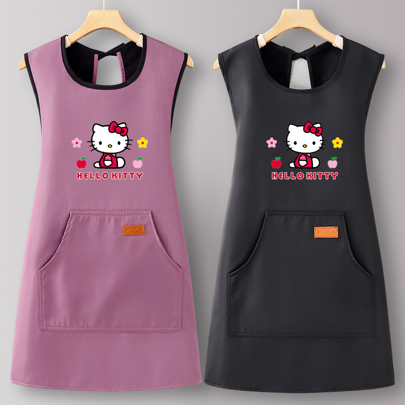 加绒坎肩暖肚子围裙早春秋冬季保暖工作服家用厨房做饭防油污