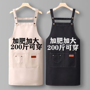 加肥加大帆布圍裙擺攤年輕人防油家用廚房做飯韓版 耐磨工作服 時尚