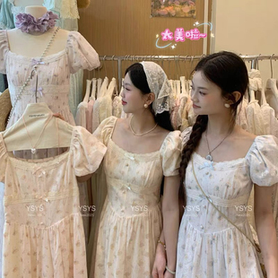 2025碎花连衣裙夏季 甜美显瘦裙子实体店现货 法式 温柔学生收腰新款