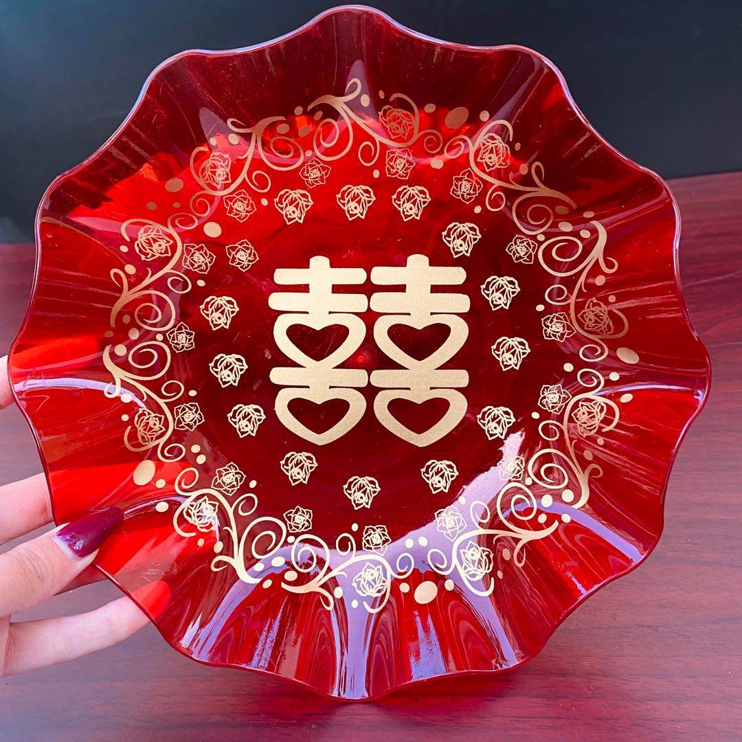 结婚专用网红喜庆果盘中式大红婚果盆/果盘/果篮