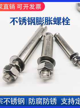 304不锈钢膨胀螺丝M8M10膨胀螺栓爆炸塞孔栓6毫米打孔填充螺丝