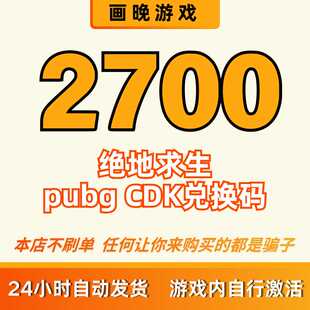 pubgg币cdk绝地求生吃鸡兑换码 2700cdk官方正品 全天秒拍秒发