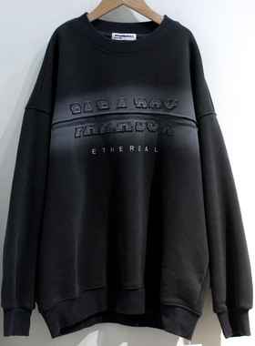 童装学生青少年加绒原来渐变色卫衣中大童灰色绒衫可亲子潮酷帅气