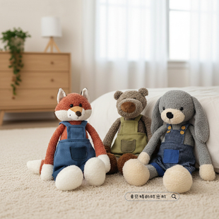 可爱小熊公仔狐狸毛绒玩具狗狗玩偶安抚布娃娃睡觉抱儿童生日礼物