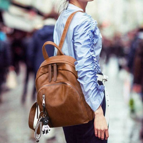 VERSATILE 2024 AUTUMN AND WINTER NEW BACKPACK WOMENS CASUAL BAG PU LEATHER BACKPACK WOMENS MOMMY BAG SCHOOL BAG WOMENS SIMPLE AND FASHIONABLE