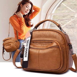 双肩包女多功能小背包2026春夏韩版 单肩斜挎手拎小包两用 时尚