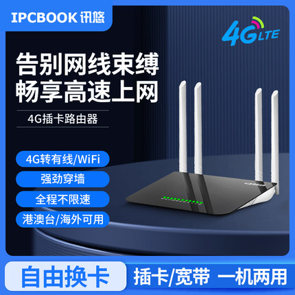 插卡4g路由器全网通无线随身wifi热点家用手机笔记本电脑流量上网联通电信广电移动转有线免宽带防掉线cpe