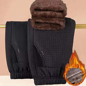 中老年女裤 妈妈保暖外穿秋冬老太太冬装 加绒加厚长裤 直筒奶奶棉裤