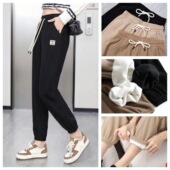 加绒卫裤 女宽松时尚 加厚灯芯绒束脚运动裤 2024网红爆款 休闲哈伦裤