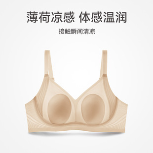 薄款 女士内衣光面无痕聚拢文胸夏季 无钢圈收副乳胸罩 薄荷凉感