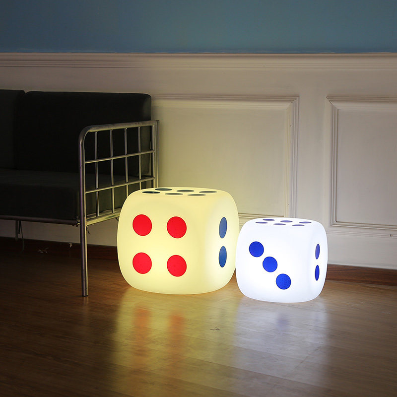 酒吧ktv户外发光家具网红休闲餐厅民宿骰子凳小夜灯装饰充电遥控