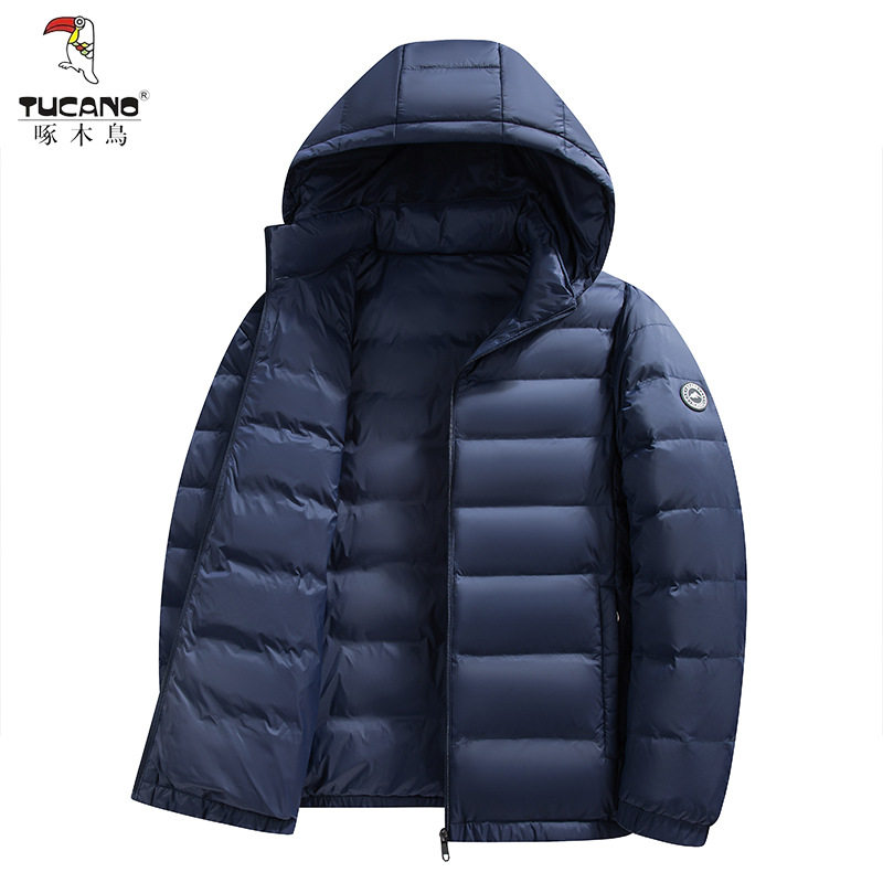 啄木鸟秋冬新款可拆卸帽男羽绒服排骨休闲百搭保暖潮男款羽绒外套
