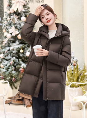 2025冬季新款白鸭绒面包服直筒宽松90羽绒服保暖蓬松外套ME59177