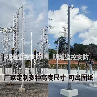 监控立杆道路杆八棱杆带爬梯8米9米10米12米15米摄像头枪球机立柱