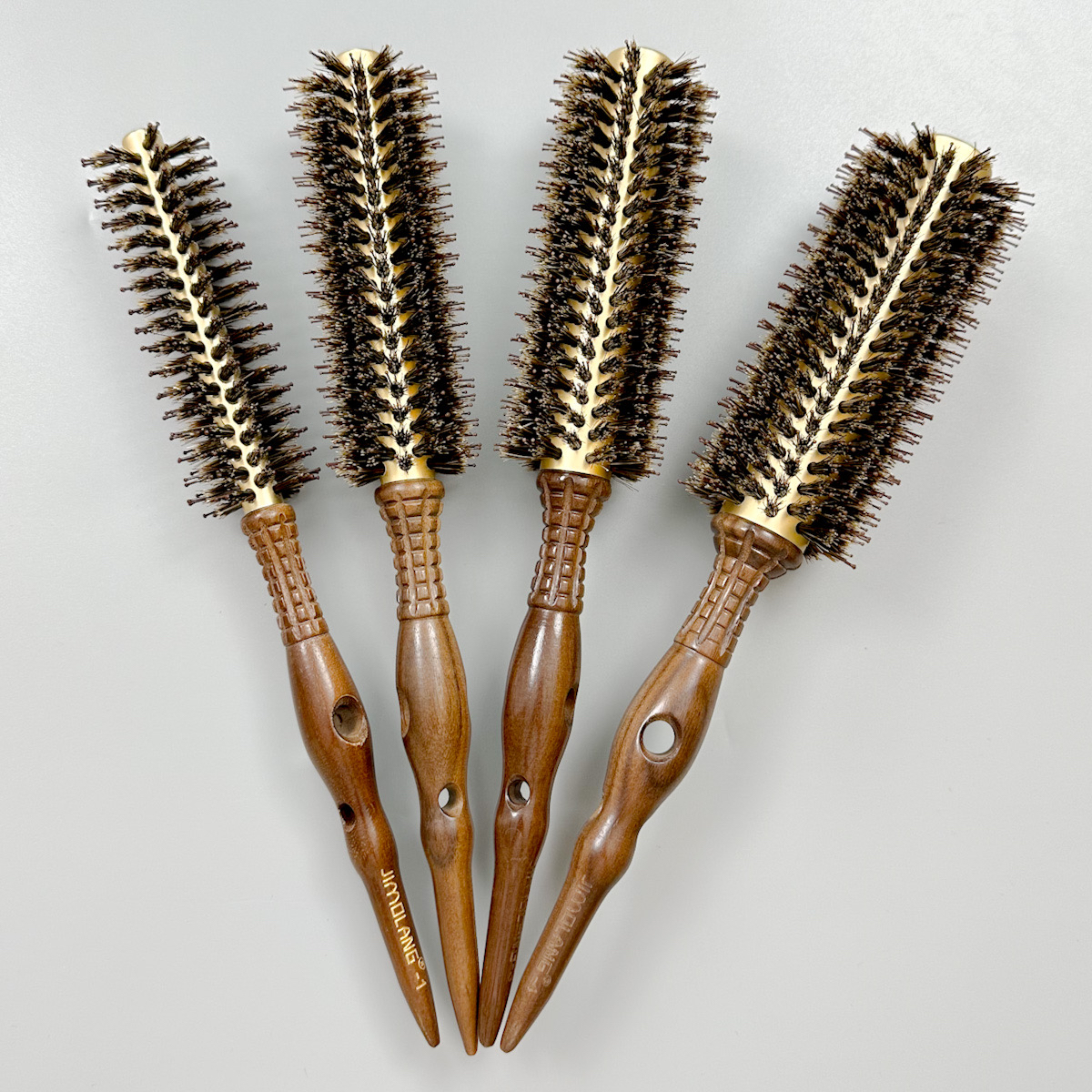 进口胡桃木铝管滚梳高端理发毛滚梳卷梳梳直 拉直内扣一体式