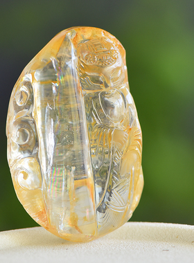 鲍氏水晶男女款九尾狐文昌笔吊坠