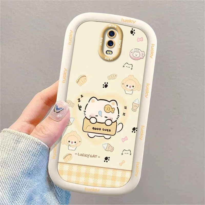 鱼小猫适用oppoR17手机壳PBEM00支架带支架全包潮牌软胶卡通ins风防摔全包边保护套女款软壳精孔挂绳可爱时尚