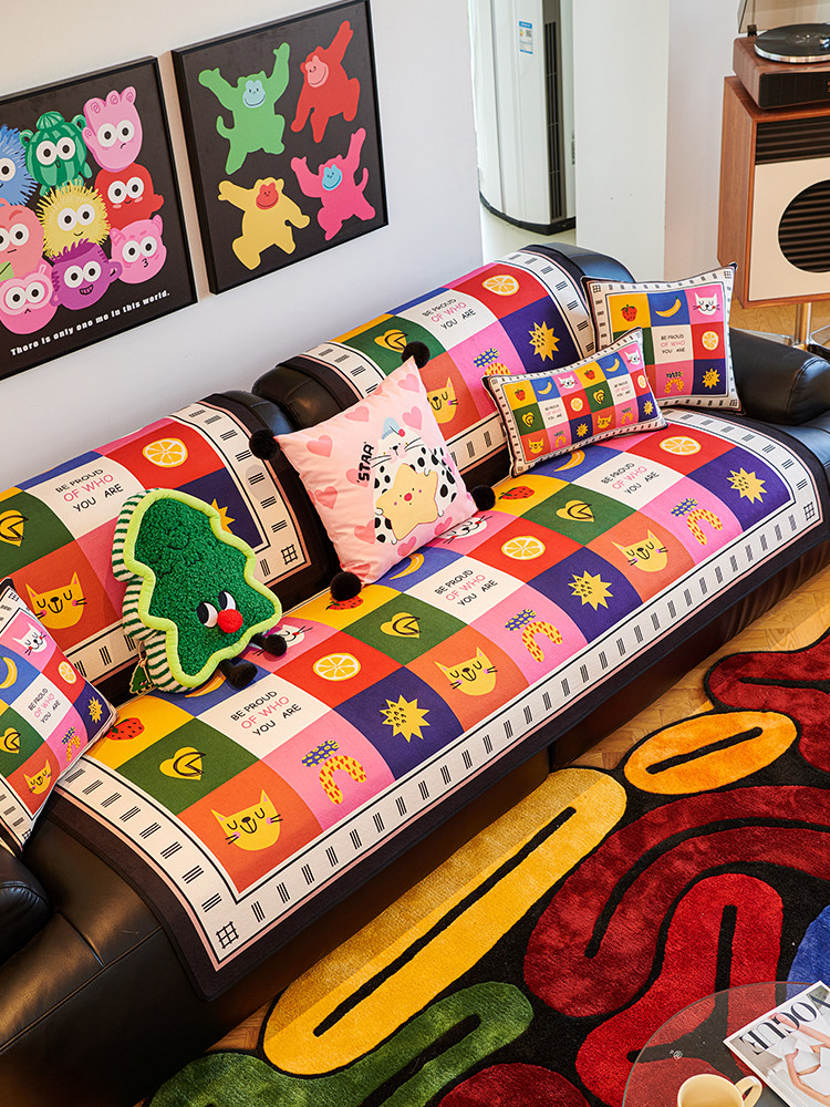 高级感雪尼尔沙发垫四季通用2025新款潮流固定防滑直排坐垫盖布巾,居家布艺,沙发垫,淘宝优惠券,粉丝福利购,淘宝优惠卷