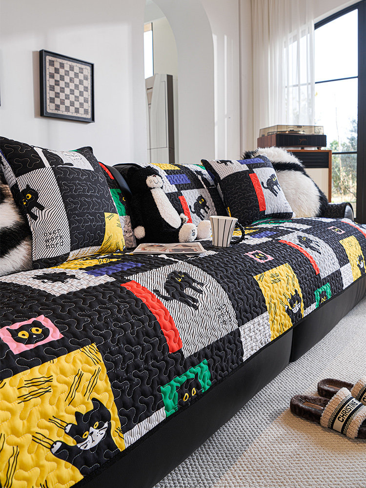 全季节沙发坐垫2025新设计师高端沙发坐垫卡通防滑直排套布毛巾,居家布艺,沙发垫,淘宝优惠券,粉丝福利购,淘宝优惠卷