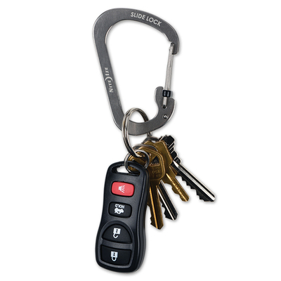 奈爱带锁D型不锈钢钥匙扣