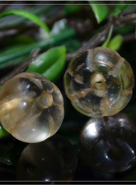 天然老水晶南瓜珠瓜棱星月金刚文玩配件顶珠腰珠吊坠sy260