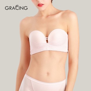 【无肩带】歌瑞森官方正品芍药无钢圈文胸聚拢抹胸防滑隐形内衣