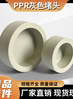 灰色PPR堵头接头配件DN20324050637590热熔水管堵帽4分6分2寸焊接