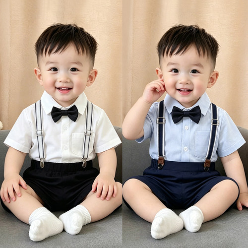 男宝宝礼服男童小西装套装夏季