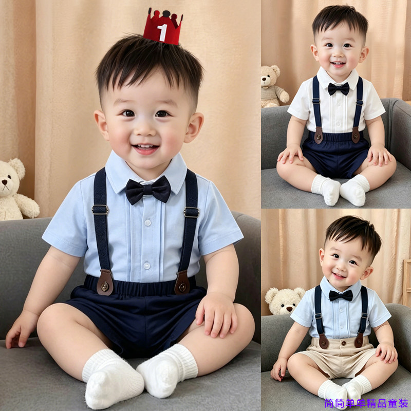 周岁礼服男宝生日小西装套装夏季