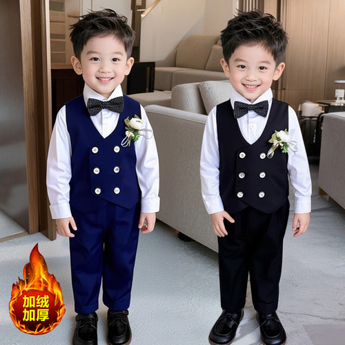 男童西装马甲套装周岁男宝礼服