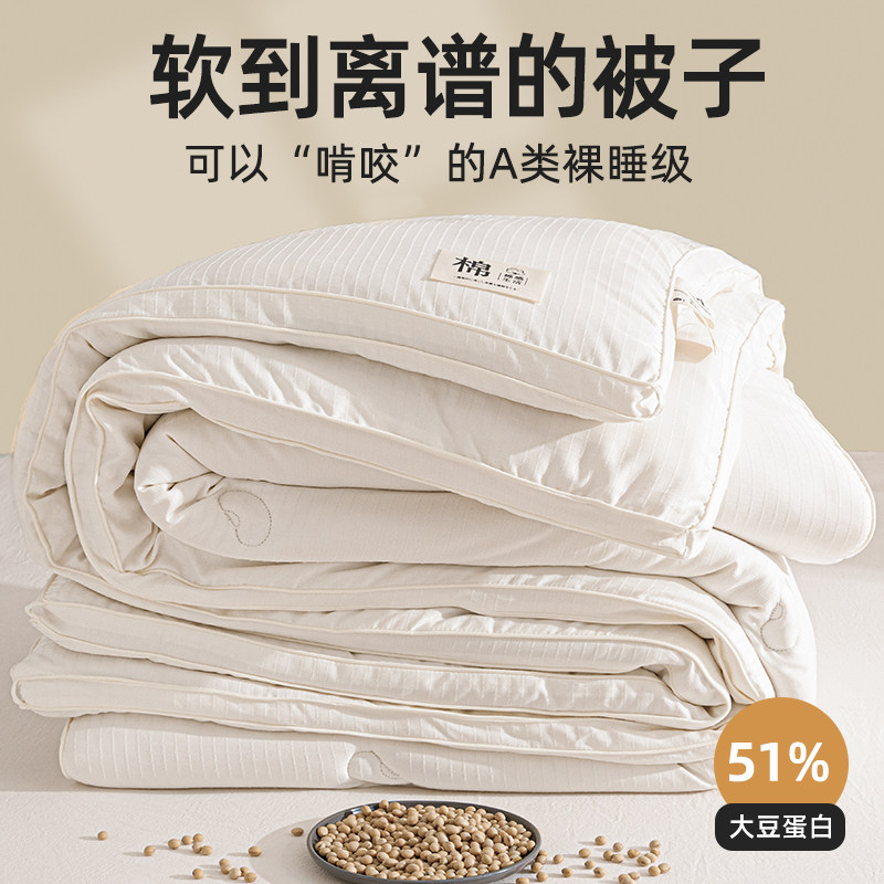 二合一大豆子母被提花加厚保暖