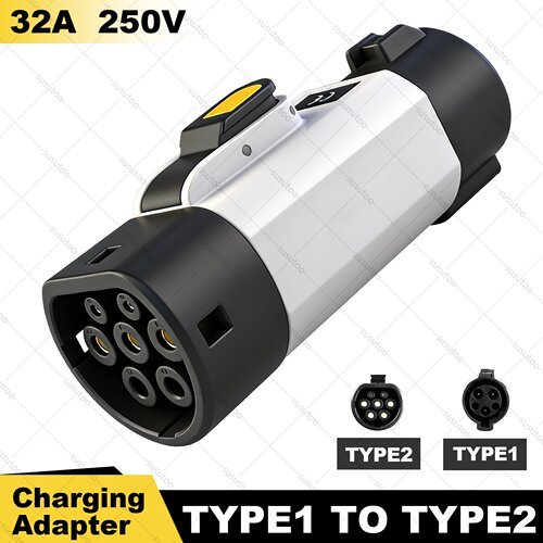 美标J1772转欧标Type2充电适配器 新能源汽车充电桩转换头 32A
