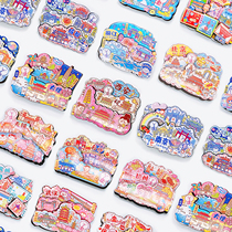 創意磁姓貼磁貼冰箱貼出口日本歐洲高檔立體樹脂仿真食材面包