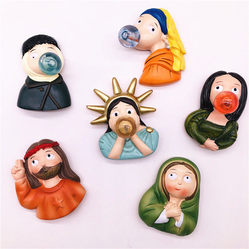 3个包邮 个性创意梵高毕加索抽象画装饰贴冰箱磁性贴留言贴磁贴